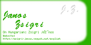 janos zsigri business card